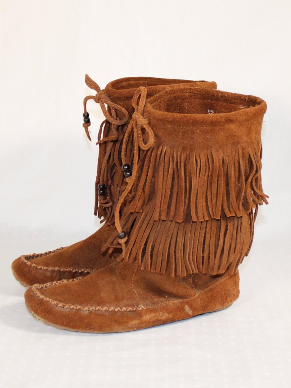 Minnetonka moccasin fringe suede boots y2k 2010s women size 10 - Picture 2 of 7